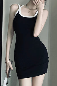 Black Spaghetti Strap Mini Dress