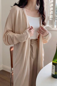 Longline Cardigan and Spaghetti Strap Maxi Dress