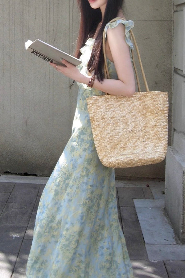 V-Neck Floral Summer Maxi Dress