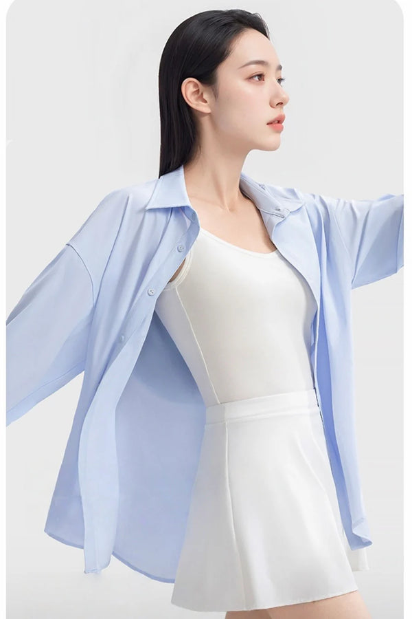 Women’s Ice Silk UV Protection Shirt – Anti-Wrinkle, Cooling & Lightweight