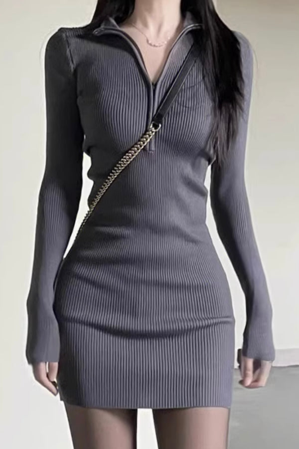 V-Neck Slim Fit Mini Dress