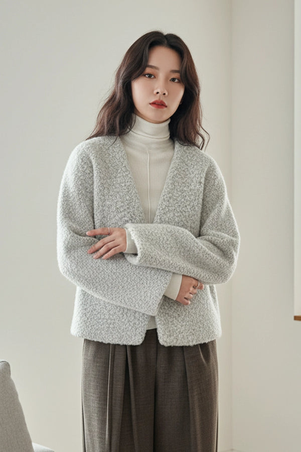 Wool Buttonless Cardigan
