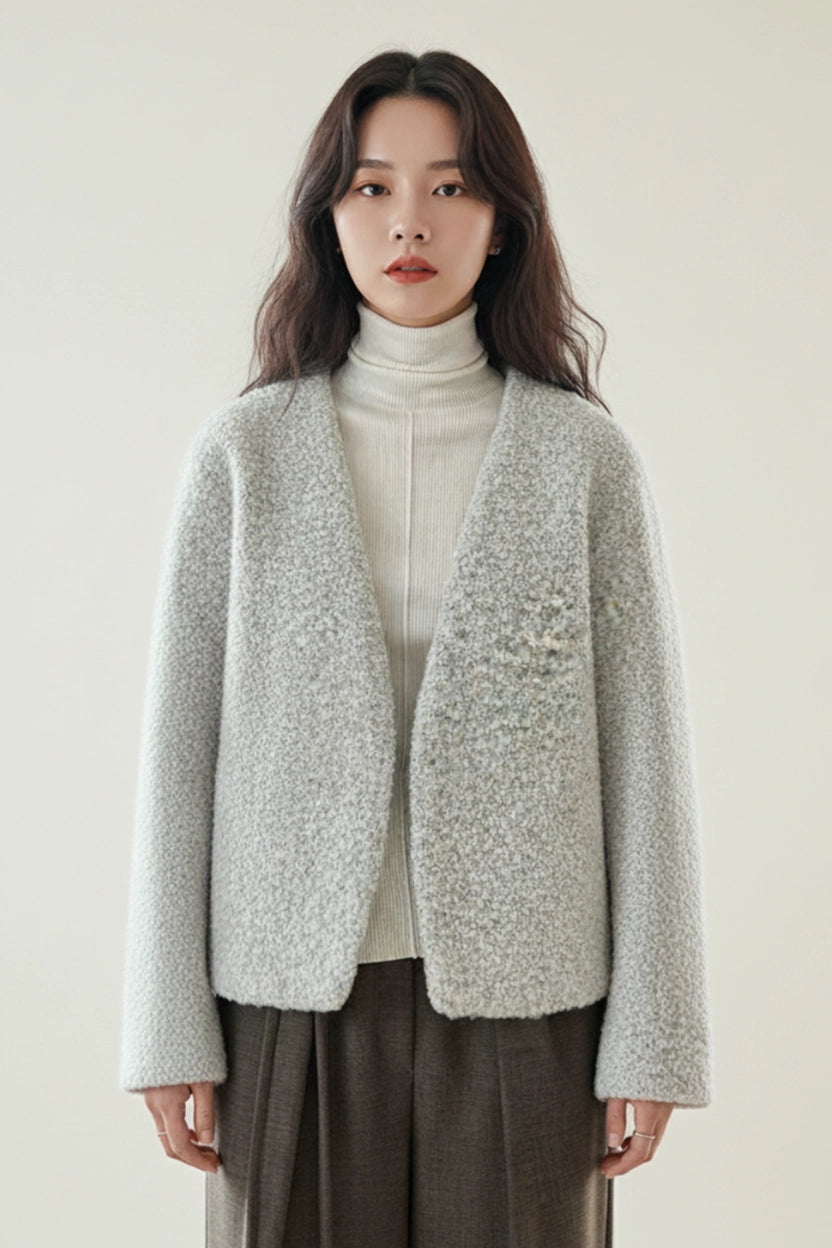 Wool Buttonless Cardigan