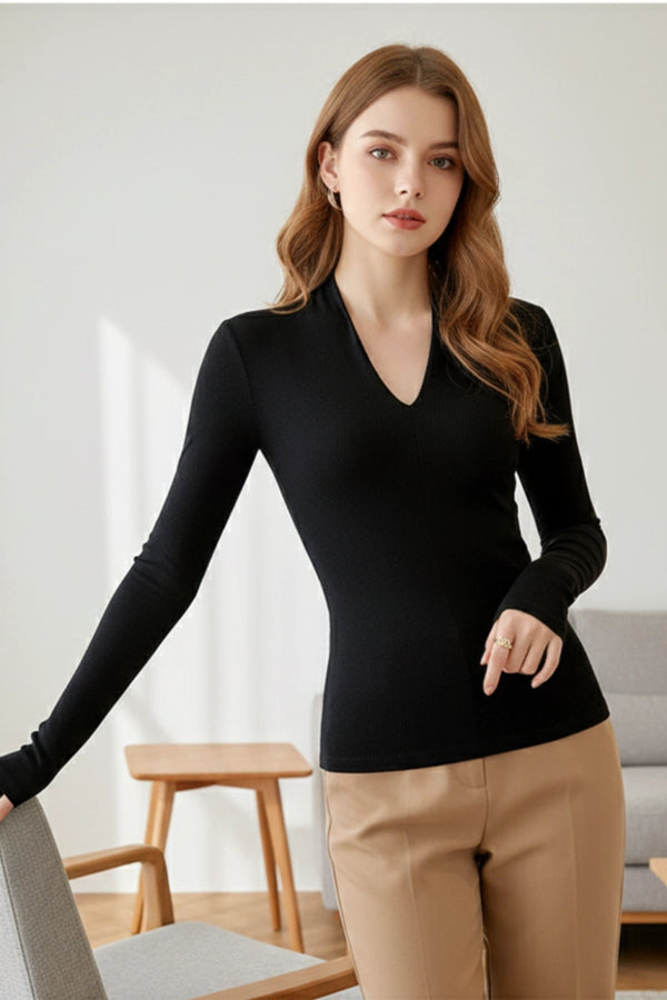 Long Sleeve V-Neck Top