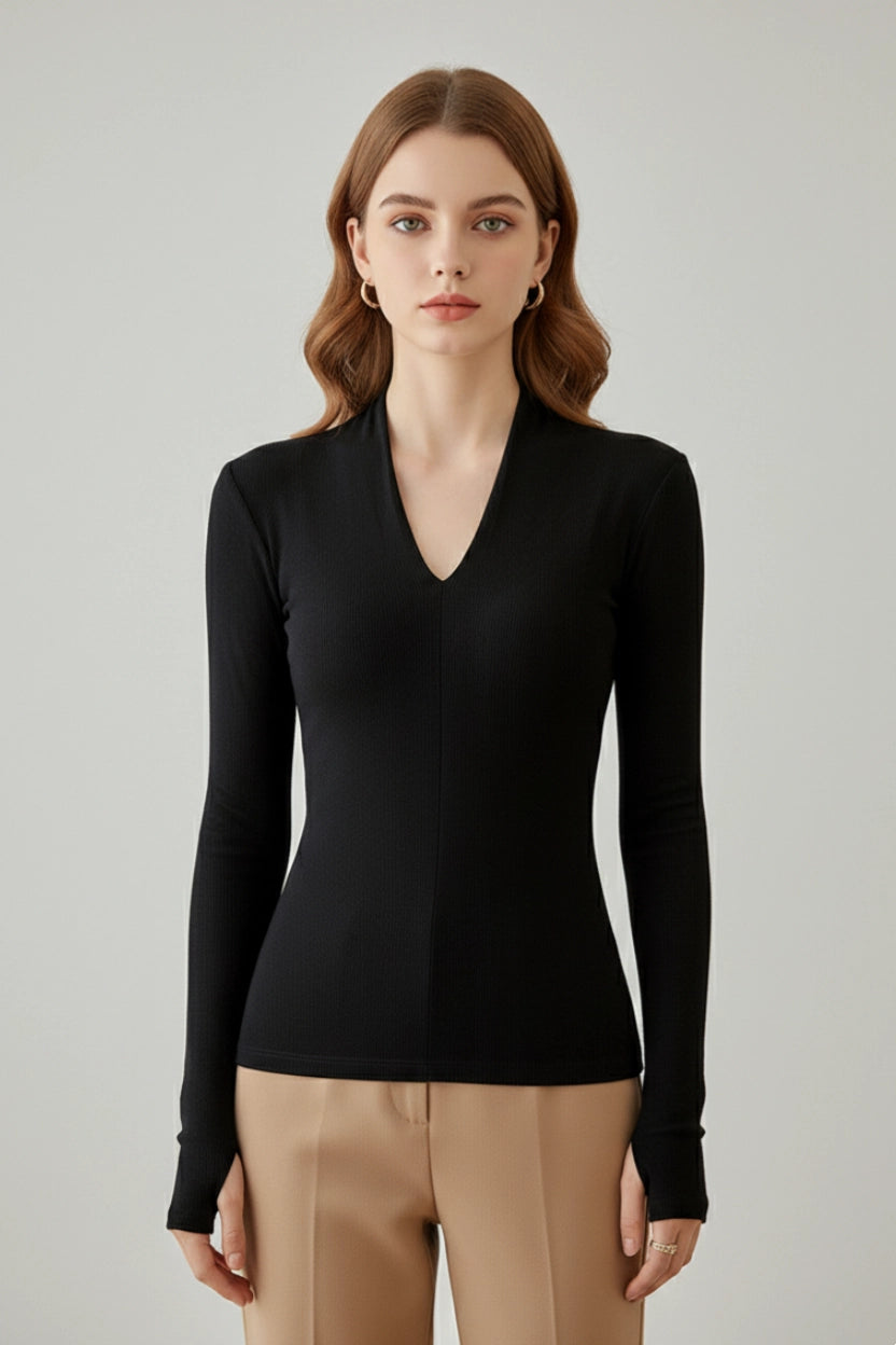 Long Sleeve V-Neck Top