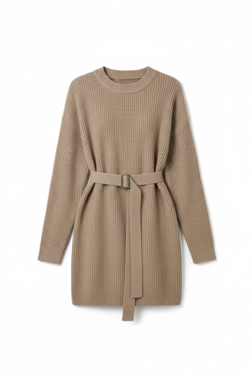 Round-Neck Sweater Mini Dress