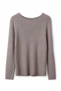 Round-Neck Long Sleeve Knit Sweater
