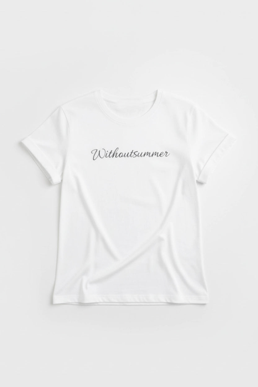 Letter Print Cotton T-Shirt