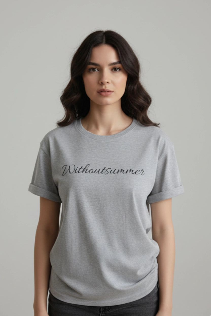 Letter Print Cotton T-Shirt