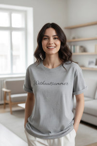 Letter Print Cotton T-Shirt