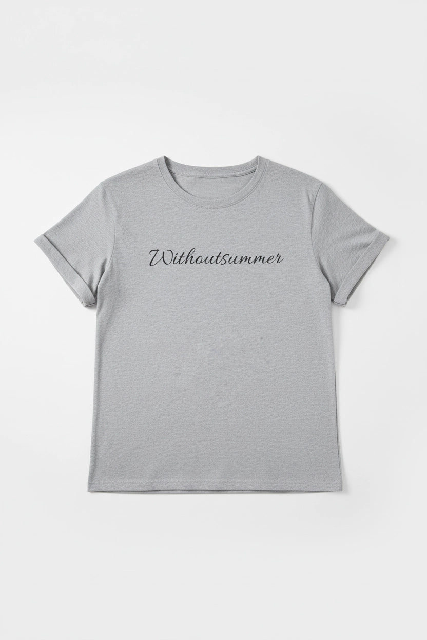 Letter Print Cotton T-Shirt