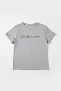 Letter Print Cotton T-Shirt