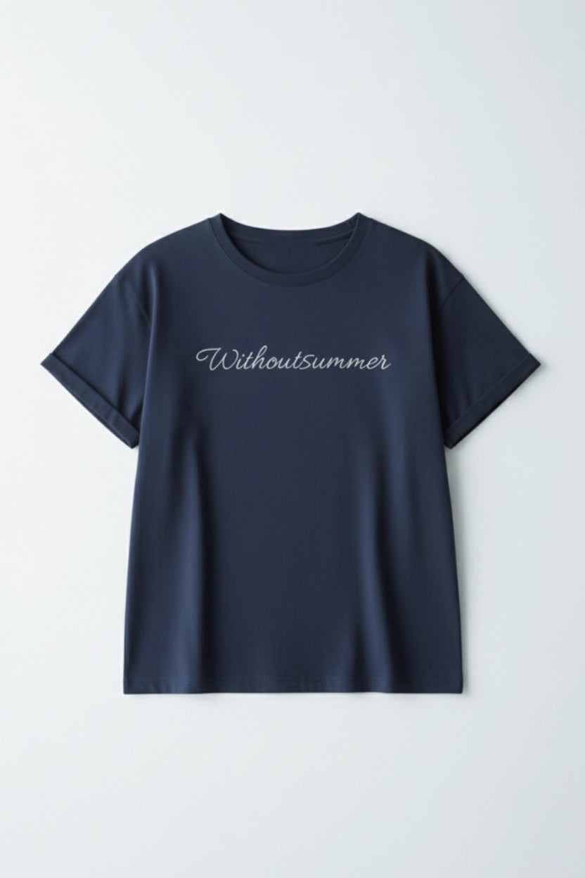 Letter Print Cotton T-Shirt