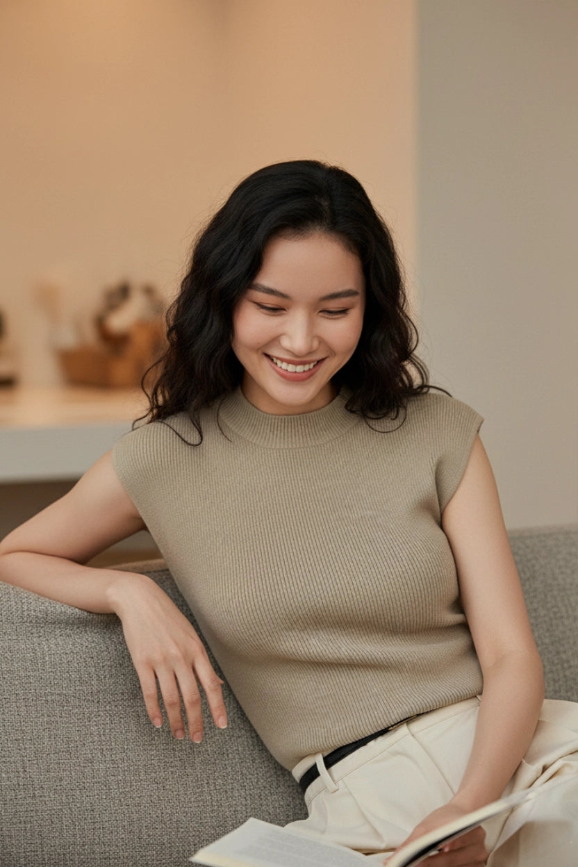 Slim-fit Wool Knit Top