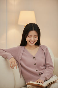 Pink Button-Up Cardigan