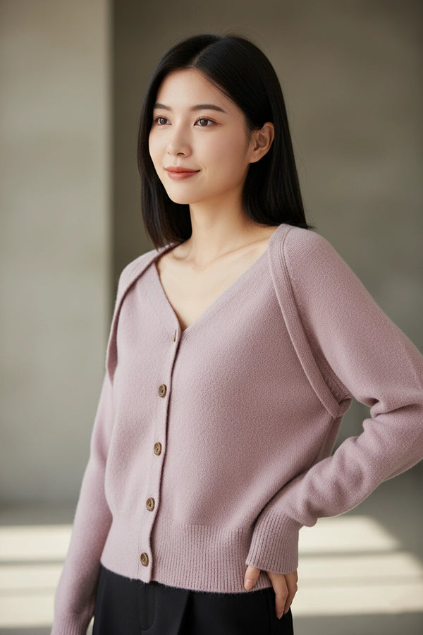 Pink Button-Up Cardigan