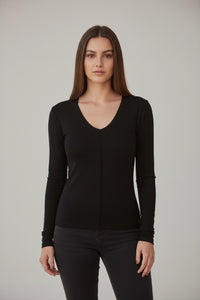 V-Neck Long Sleeve Top