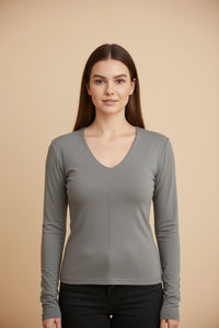 V-Neck Long Sleeve Top
