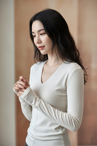 V-Neck Long Sleeve Top