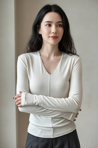 V-Neck Long Sleeve Top