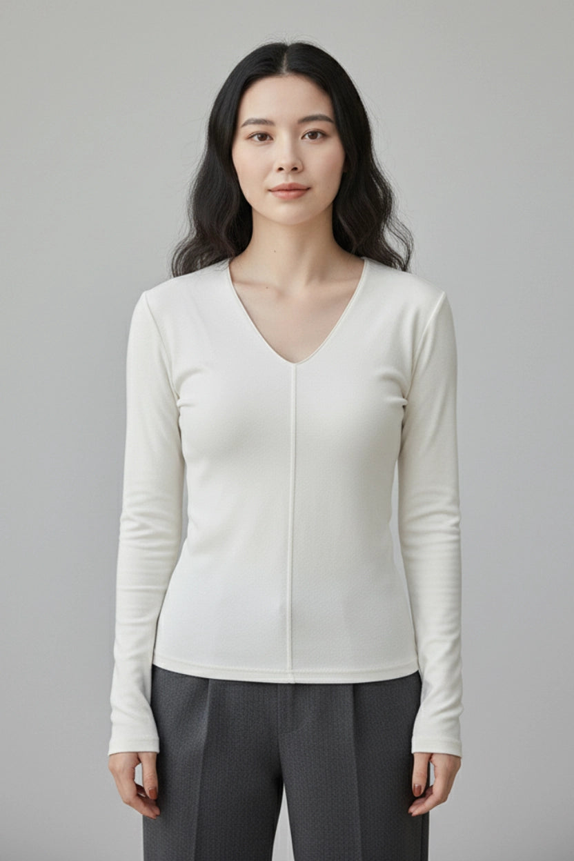 V-Neck Long Sleeve Top