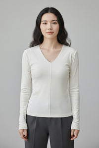 V-Neck Long Sleeve Top