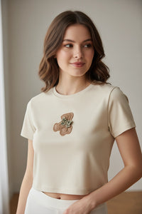 Bear Embroidered Tee