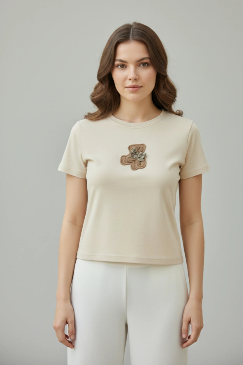 Bear Embroidered Tee
