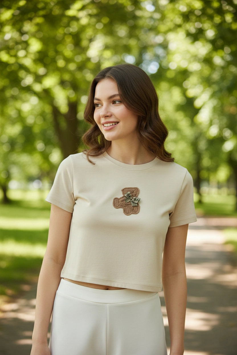 Bear Embroidered Tee