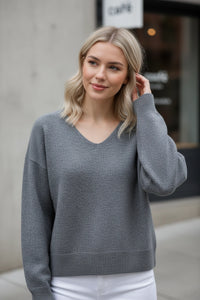 V-Neck Knit Sweater