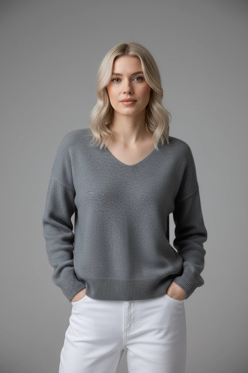 V-Neck Knit Sweater