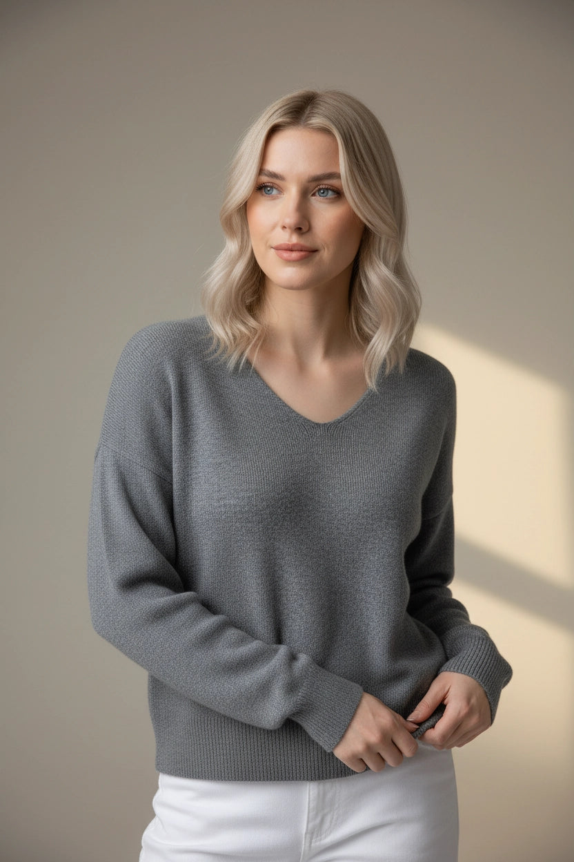 V-Neck Knit Sweater