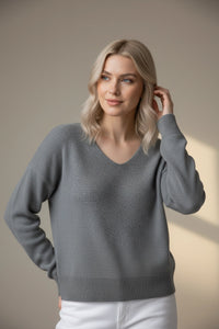 V-Neck Knit Sweater