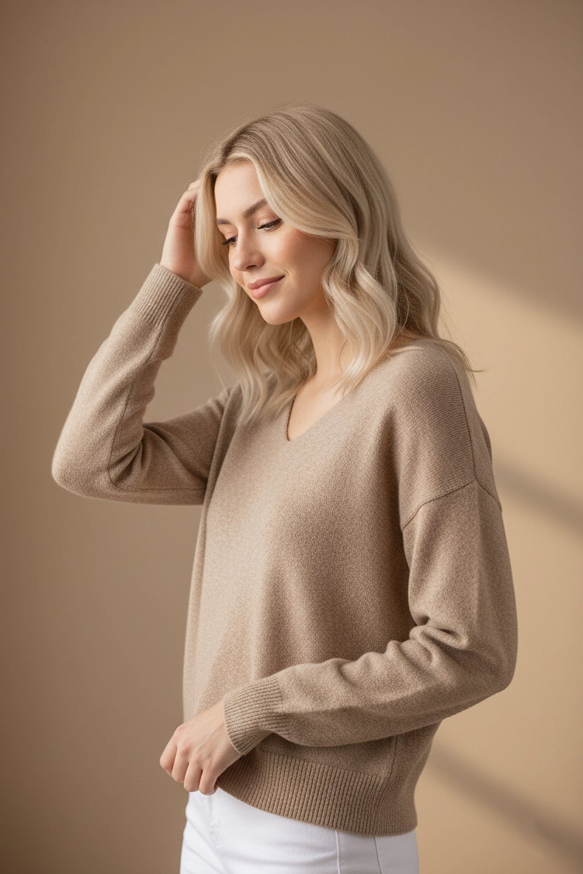 V-Neck Knit Sweater