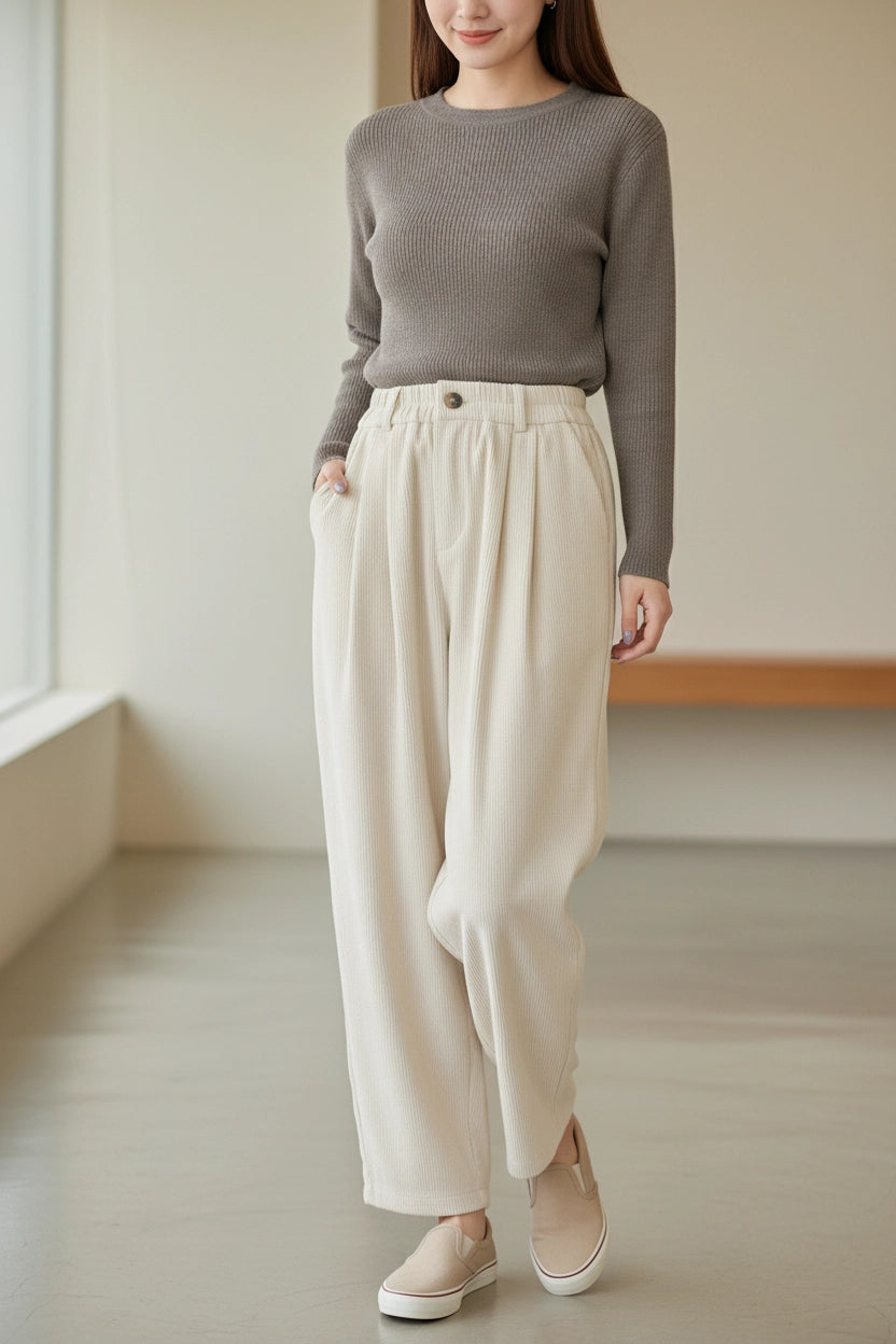 Corduroy Loose-Fit Pants