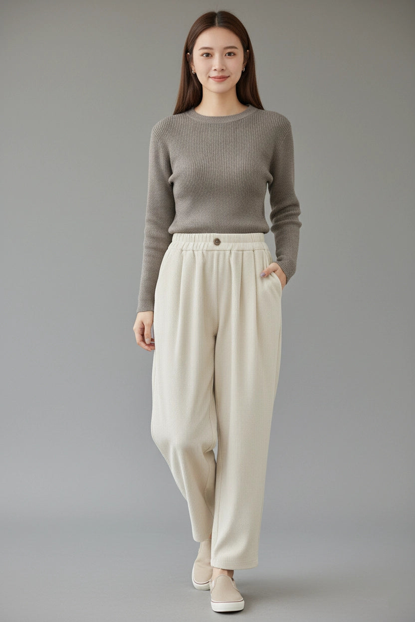Corduroy Loose-Fit Pants