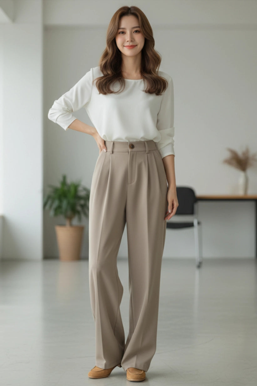 Loose-Fit Casual Suit Pants