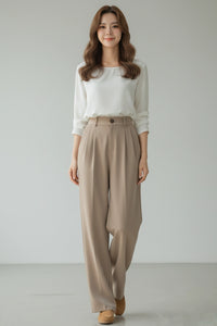 Loose-Fit Casual Suit Pants