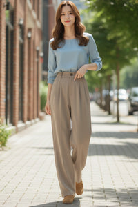 Loose-Fit Casual Suit Pants