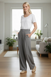 Straight High-Waisted Pants