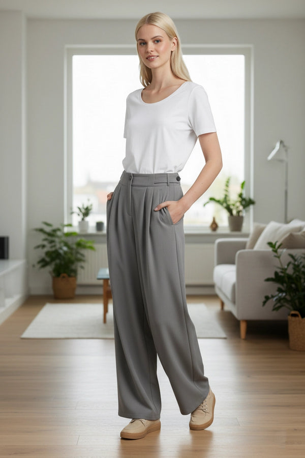 Straight High-Waisted Pants