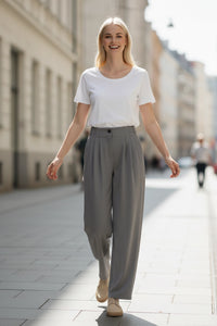 Straight High-Waisted Pants