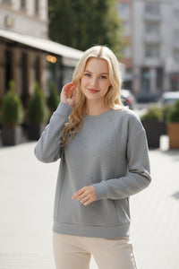 Round Neck Embroidered Sweatshirt