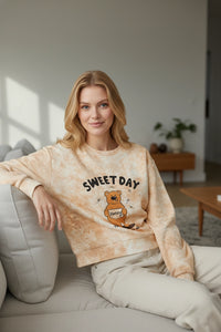 Bear Print Long Sleeve Sweatshirt