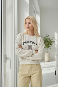 Bear Print Long Sleeve Sweatshirt