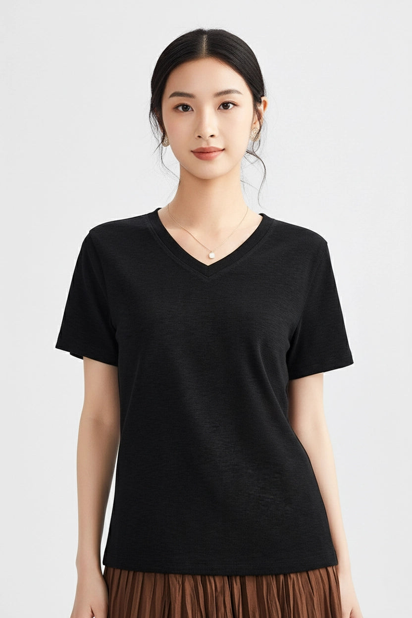 Women’s Premium Cotton V-Neck T-Shirt