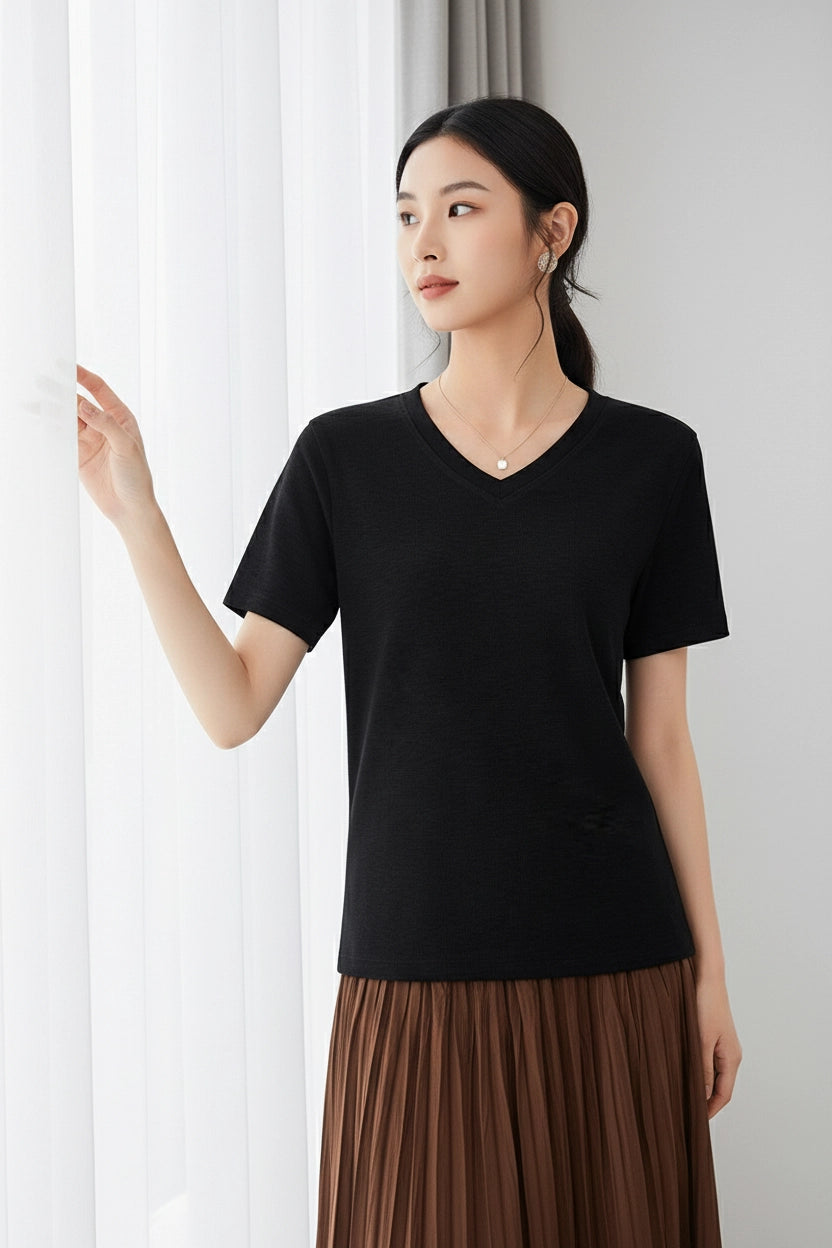 Women’s Premium Cotton V-Neck T-Shirt