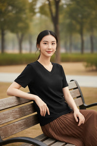 Women’s Premium Cotton V-Neck T-Shirt