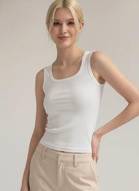 U-Neck Cotton Ribbed Camisole Tank