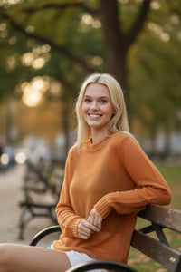 Round-Neck Knit Sweater